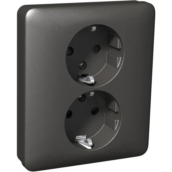 VÄGGUTTAG 2-VÄGS JORDAT ANTRACIT - Bild 1